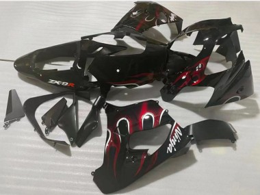 Comprare Carena Moto Kawasaki ZX9R 2002-2003 - Nero Lucido Rosso Fiamma