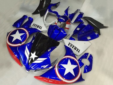 Comprare Carena Moto Yamaha YZF R1 2009-2011 - Blu Bianco Rosso Nero Stella Captain America