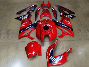 Comprare Carena Moto Honda CBR650R 2019-2020 - Rosso Bianco Blu Scuro HRC Pull&Orso 93