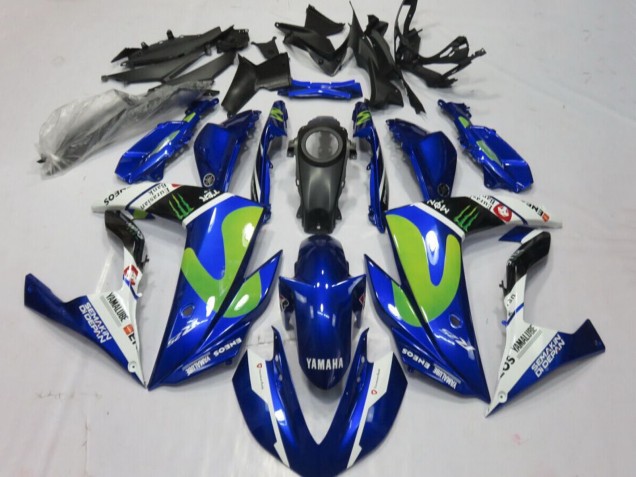 Comprare Carena Moto Yamaha YZF R3/R25 2015-2018 - Blu Bianco Nero Verde Mostro