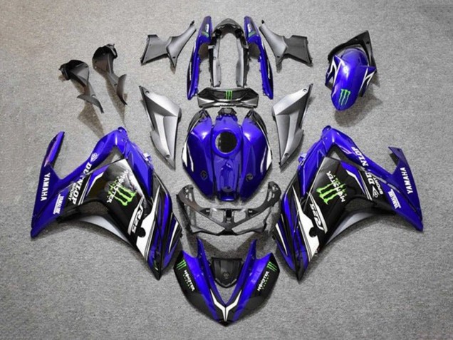 Comprare Carena Moto Yamaha YZF R3/R25 2015-2018 - Blu Argento Nero Mostro