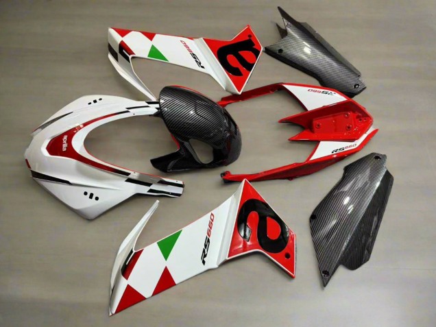 Comprare Carena Moto Aprilia RS660 2020-2024 - Bianco Rosso Nero Fibra di Carbonio Verde