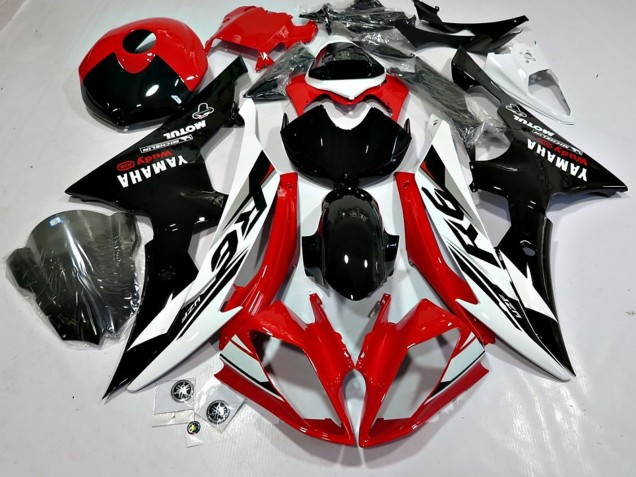 Comprare Carena Moto Yamaha YZF 600 R6 2008-2016 - Bianco Rosso Nero Lucido Motul Michelin
