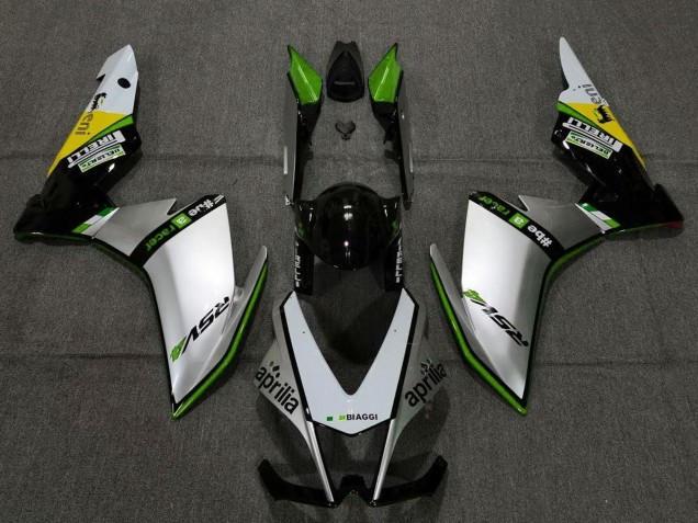 Comprare Carena Moto Aprilia RSV4 1000 2009-2015 - Argento Nero Verde Giallo
