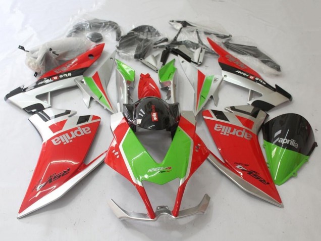 Comprare Carena Moto Aprilia RSV4 1000 2009-2015 - Rosso Argento Verde Nero