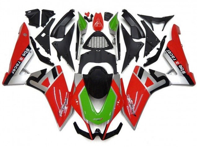 Comprare Carena Moto Aprilia RSV4 1000 2009-2015 - Rosso Argento Verde Nero