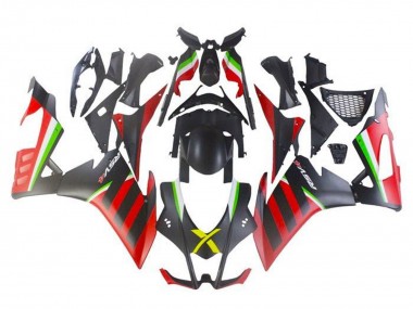 Comprare Carena Moto Aprilia RSV4 1000 2016-2020 - Nero Opaco Rosso Verde Banda