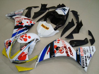 Comprare Carena Moto Yamaha YZF R1 2009-2011 - Bianco Rosso Giallo Nero Pepe Phone Dark Dog
