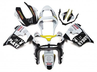 Comprare Carena Moto Kawasaki ZX9R 2002-2003 - Bianco Nero Giallo Playboy
