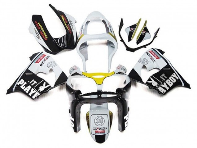 Comprare Carena Moto Kawasaki ZX9R 2002-2003 - Bianco Nero Giallo Playboy