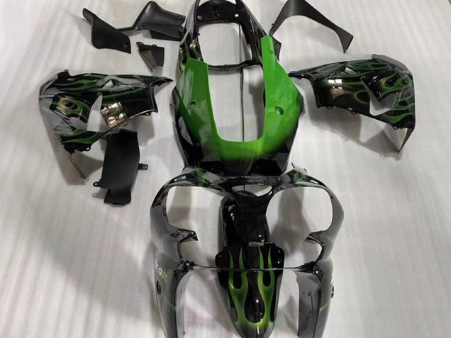 Comprare Carena Moto Kawasaki ZX9R 2002-2003 - Nero Lucido Verde Fiamma