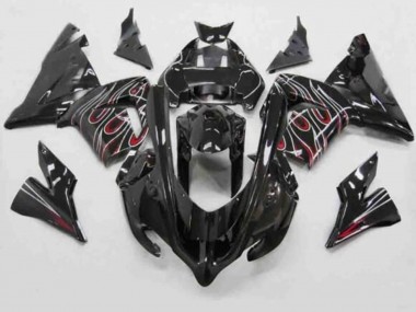 Comprare Carena Moto Kawasaki ZX10R 2004-2005 - Nero Rosso Bianco Fiamma