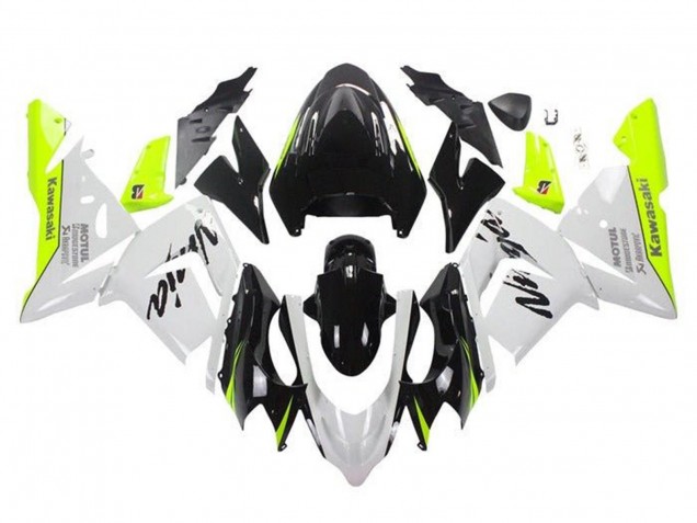 Comprare Carena Moto Kawasaki ZX10R 2004-2005 - Bianco Nero Neon Giallo