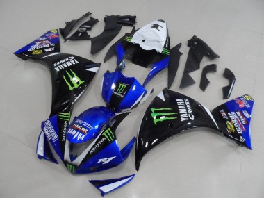 Comprare Carena Moto Yamaha YZF R1 2012-2014 - Bianco Blu Nero Lucido Verde Graves Yamalube Mostro