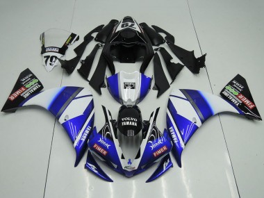 Comprare Carena Moto Yamaha YZF R1 2012-2014 - Bianco Blu Nero Lucido Volvo Fimer Yamalube