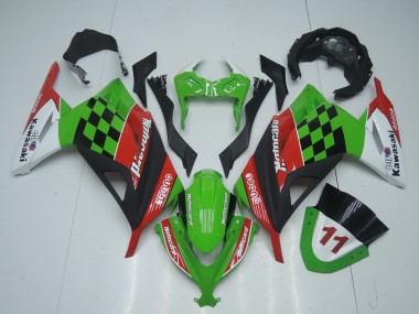 Comprare Carena Moto Kawasaki EX300 2013-2024 - Verde Bianco Rosso Nero Motocard