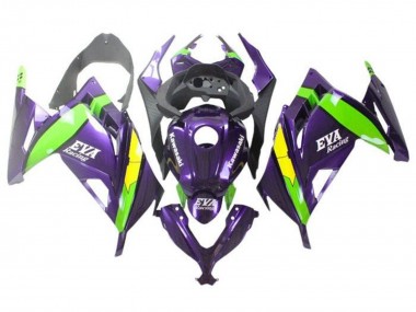 Comprare Carena Moto Kawasaki EX300 2013-2024 - Viola Verde Giallo Eva Corsa
