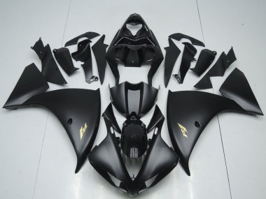Comprare Carena Moto Yamaha YZF R1 2012-2014 - Nero Lucido Nero Opaco Oro Decals