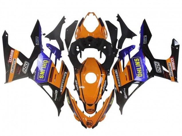 Comprare Carena Moto Kawasaki Ninja 400 2018-2024 - Arancia Nero Blu Giallo OHLINS
