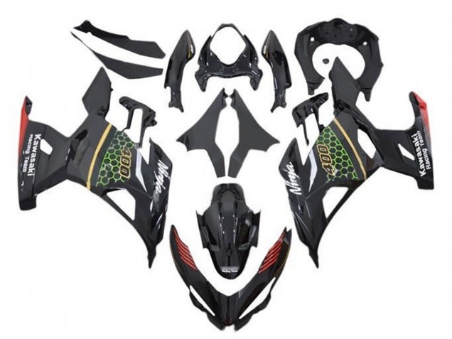 Comprare Carena Moto Kawasaki Ninja 400 2018-2024 - Nero Verde Rosso Giallo Honeycomb
