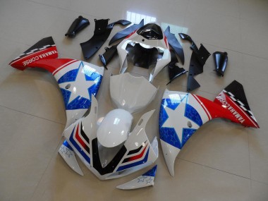 Comprare Carena Moto Yamaha YZF R1 2012-2014 - Bianco Blu Rosso Nero Stella