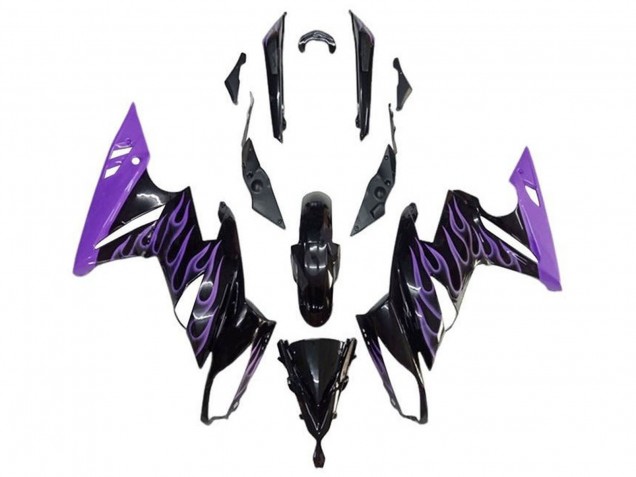 Comprare Carena Moto Kawasaki Ninja 650 EX650 2009-2011 - Nero Lucido Viola Fiamma