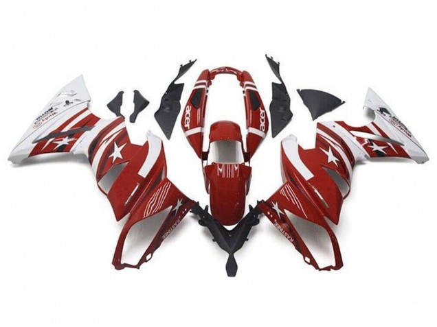 Comprare Carena Moto Kawasaki Ninja 650 EX650 2009-2011 - Rosso Bianco Stella Acer