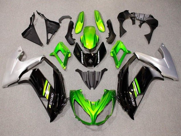 Comprare Carena Moto Kawasaki Ninja ER6F 2012-2014 - Verde Nero Argento