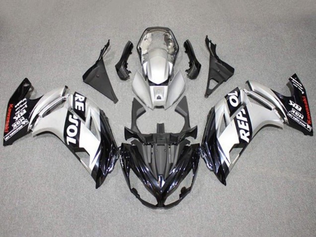 Comprare Carena Moto Kawasaki Ninja 650 EX650 2012-2016 - Argento Nero Repsol