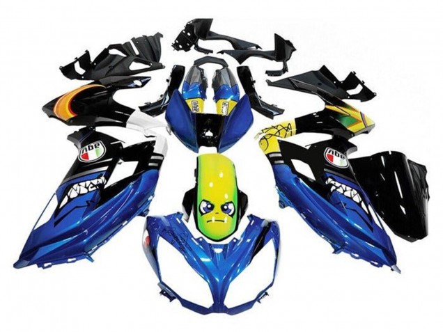 Comprare Carena Moto Kawasaki Ninja 650 EX650 2012-2016 - Blu Giallo Squalo