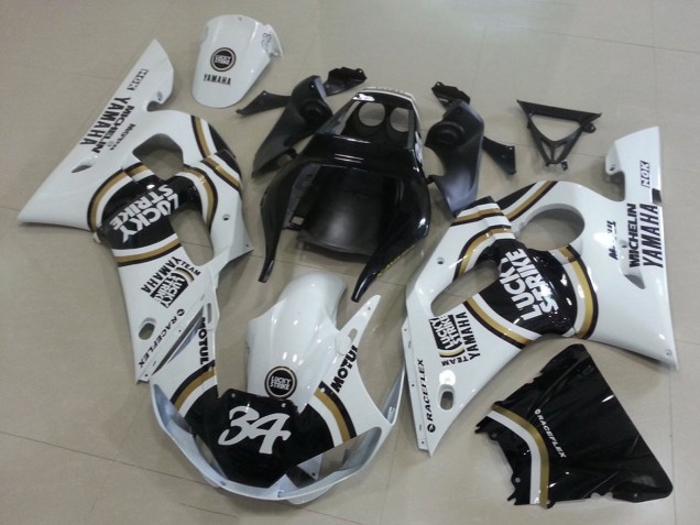 Comprare Carena Moto Yamaha YZF R6 1998-2002 - Bianco Nero Motul Lucky Strike 34