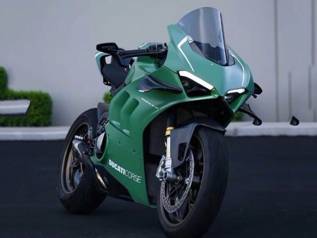 Comprare Carena Moto Ducati Panigale V4 V4S 2020-2021 - Verde Opaco Bianco