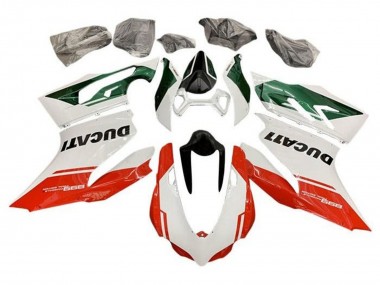Comprare Carena Moto Ducati Panigale 899 2011-2014 - Bianco Verde Rosso Banda