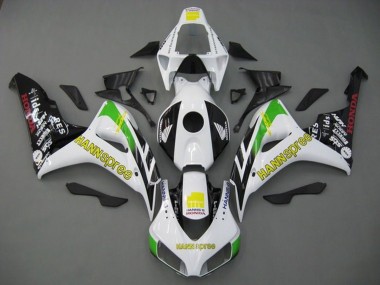 Comprare Carena Moto Honda CBR1000RR 2006-2007 - Bianco Verde Giallo Nero Lucido Hannspree