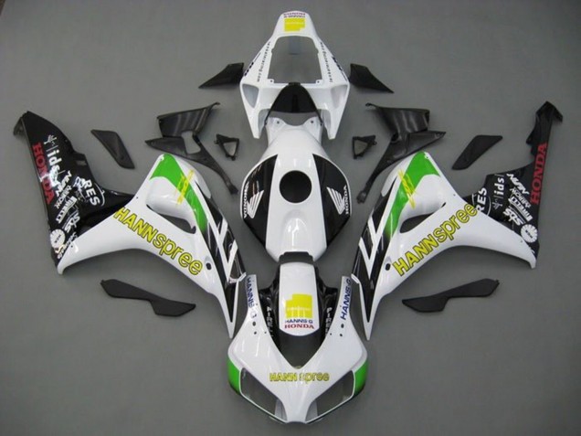Comprare Carena Moto Honda CBR1000RR 2006-2007 - Bianco Verde Giallo Nero Lucido Hannspree