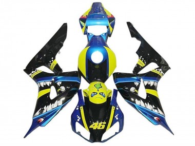 Comprare Carena Moto Honda CBR1000RR 2006-2007 - Blu Giallo Nero Lucido Squalo 46
