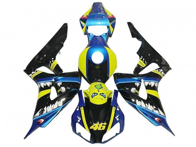 Comprare Carena Moto Honda CBR1000RR 2006-2007 - Blu Giallo Nero Lucido Squalo 46