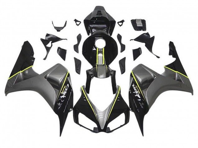 Comprare Carena Moto Honda CBR1000RR 2006-2007 - Grigio Nero Lucido Giallo Banda