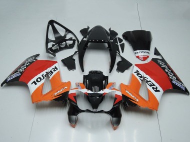 Comprare Carena Moto Honda VFR 800 2002-2013 - Arancia Bianco Rosso Nero Lucido Repsol