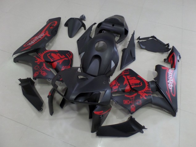 Comprare Carena Moto Honda CBR600RR 2005-2006 - Nero Opaco Rosso Opaco Gear