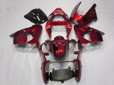 Comprare Carena Moto Kawasaki ZX6R 2000-2002 - Caramella Rosso Nero Tribal