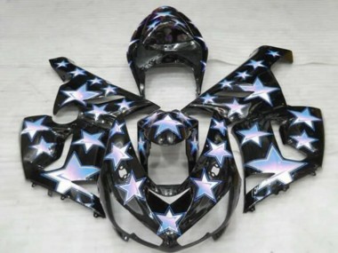 Comprare Carena Moto Kawasaki ZX6R 2005-2006 - Nero Blu Bianco Stella