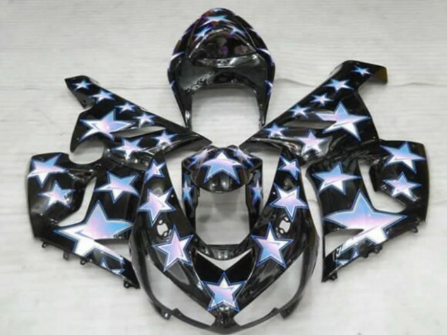 Comprare Carena Moto Kawasaki ZX6R 2005-2006 - Nero Blu Bianco Stella