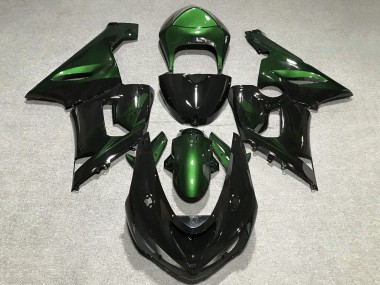 Comprare Carena Moto Kawasaki ZX6R 2005-2006 - Verde Nero Lucido