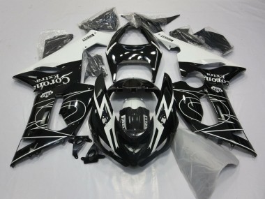 Comprare Carena Moto Kawasaki ZX6R 2005-2006 - Nero Lucido Bianco Corona Extra Tribal