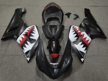 Comprare Carena Moto Kawasaki ZX6R 2005-2006 - Nero Opaco Bianco Rosso Squalo