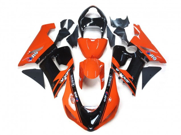 Comprare Carena Moto Kawasaki ZX6R 2005-2006 - Arancia Nero Elf