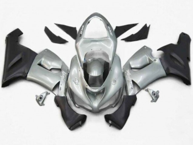 Comprare Carena Moto Kawasaki ZX6R 2005-2006 - Argento Nero Opaco