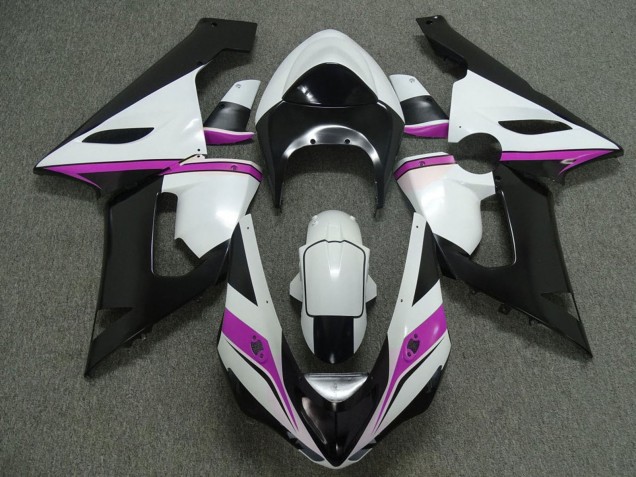 Comprare Carena Moto Kawasaki ZX6R 2005-2006 - Bianco Nero Rosa