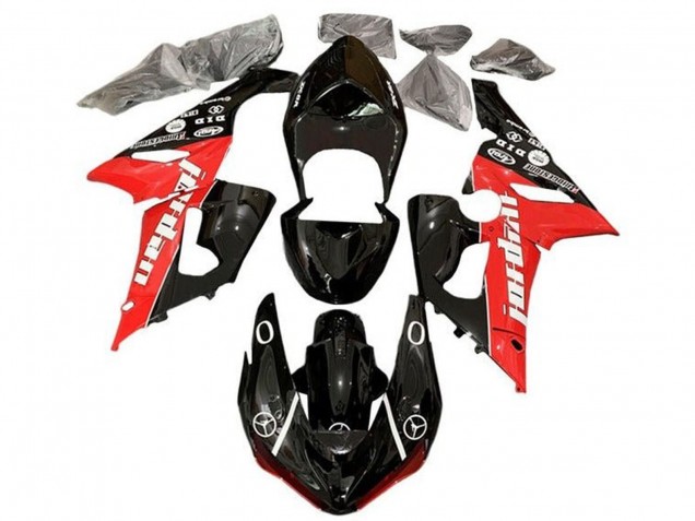 Comprare Carena Moto Kawasaki ZX6R 2005-2006 - Nero Lucido Rosso Bianco Jordan